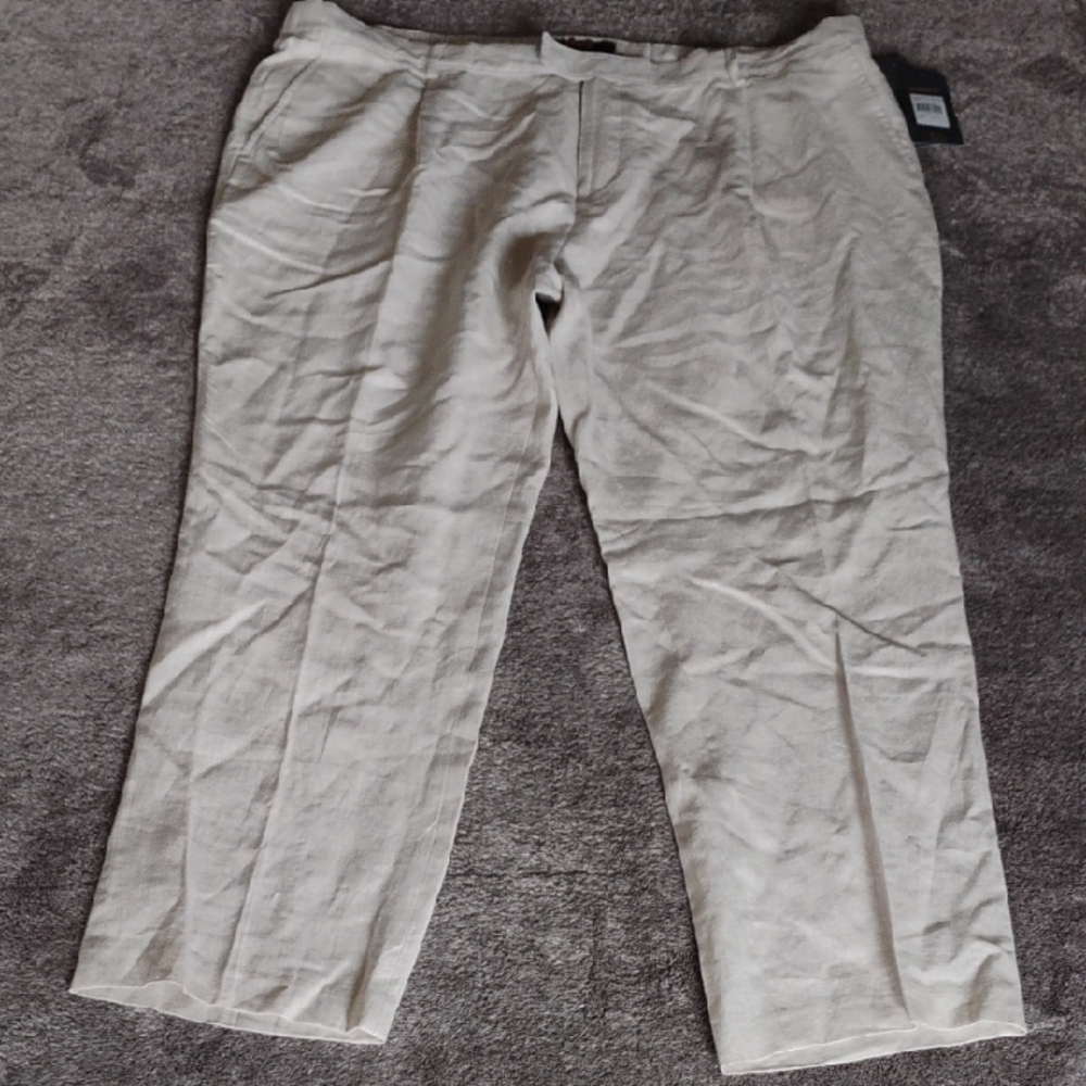 Johnny Bigg NWT Hemsworth Linen Slim Pants Natural